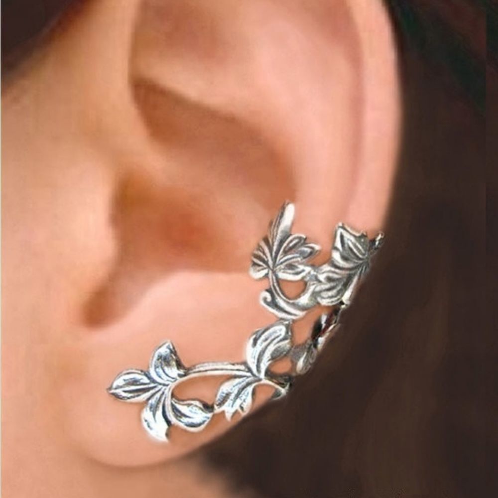 New stainless steele floral ear cuff